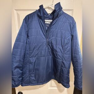 Women’s Blue Lands’ End 1/2 Zip Pullover Primaloft Jacket Size Large 14-16